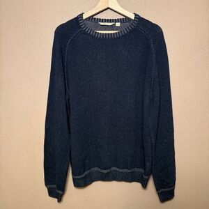 Paradise Collection Classic Men's Dark Blue Cotton Crewneck Sweater Size Medium